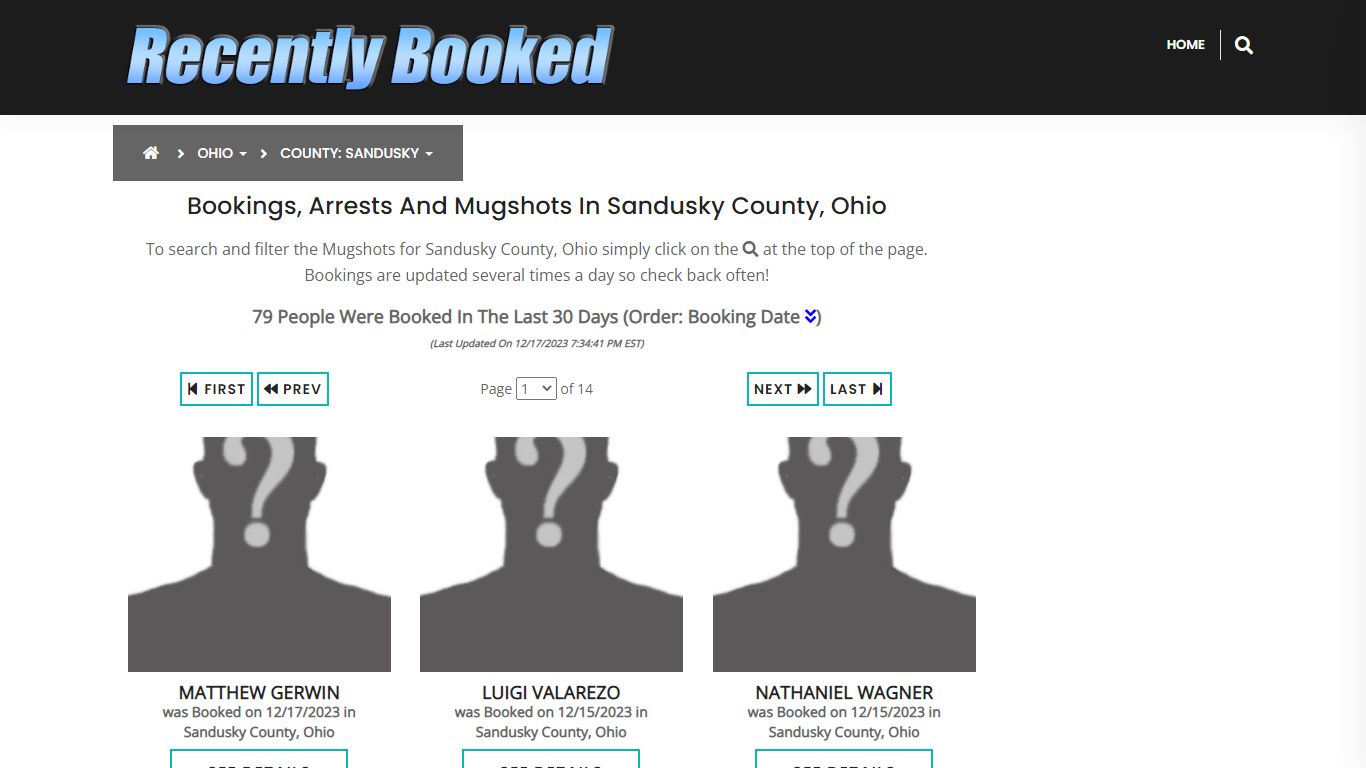 Recent bookings, Arrests, Mugshots in Sandusky County, Ohio